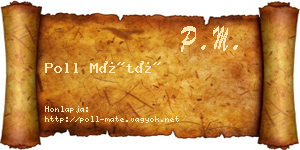Poll Máté névjegykártya